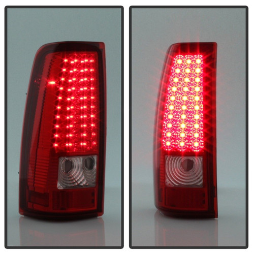 Spyder XTune LED Tail Lights Red Clear For Chevy Silverado 1500 2500 3500 03-06