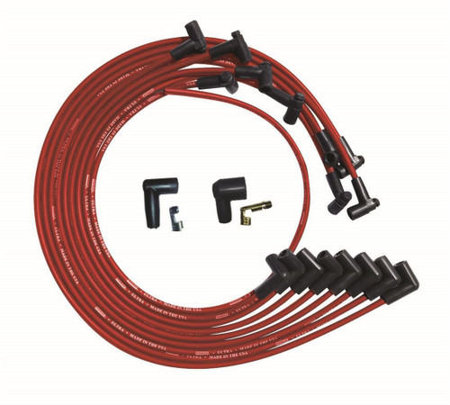 Moroso Ultra Spark Plug Wire Set SBC 8mm Red Spiral Core Under Valve Cover