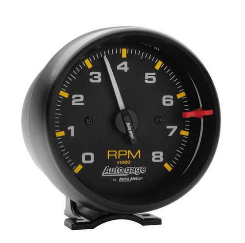 AutoMeter Auto Gage Tachometer 3-3/4in 0-8000 RPM Pedestal Gauge Black 2300