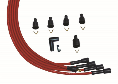 Moroso Ultra Spiral Core 8mm Red Spark Plug Wire Set for 4-Cylinder Engines