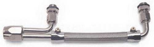 Dual Quad Fuel Line Kit Chrome 3/8 NPT for Edelbrock Carburetors