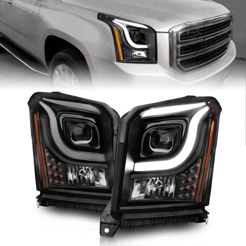 ANZO GMC Yukon Yukon XL 2015-2017 Projector Headlights Black Clear Lens