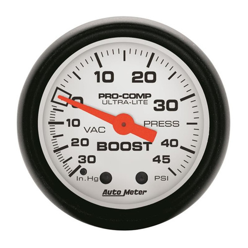 AutoMeter Phantom Boost Vacuum Gauge 52mm 30inHg 45 PSI Mechanical 2-1/16
