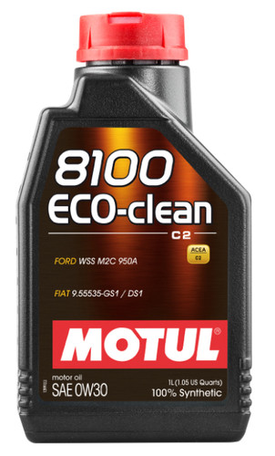 Motul 8100 Eco-Clean 0W-30 Synthetic Engine Oil 1L for Gasoline Diesel Engines