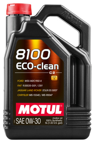 Motul 8100 Eco-Clean 0W-30 Synthetic Engine Oil ACEA C2 5L for Gas/Diesel 102889