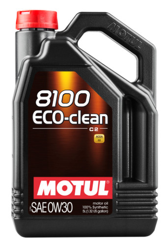 Motul 8100 Eco-Clean 0W-30 Synthetic Engine Oil ACEA C2 5L for Gas/Diesel 102889
