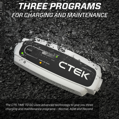 CTEK Battery Charger CT5 Time To Go - 12V, 4.3A for Powersports Vehicles