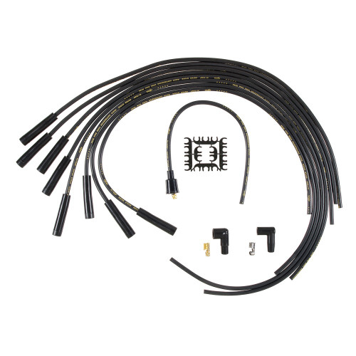 Accel 8mm Black Spiral Core Spark Plug Wire Set HEI V8 Universal Kit