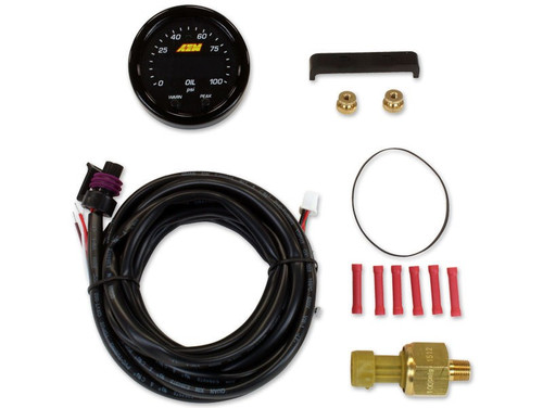 AEM X-Series Digital Pressure Gauge 0-100 PSI Oil Fuel LED 52mm Black