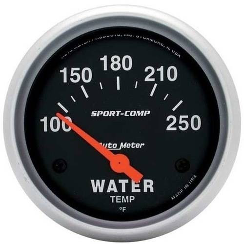Auto Meter SportComp Water Temperature Gauge 2 5/8 Inch