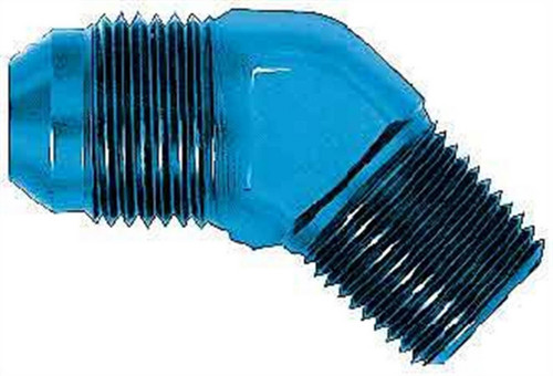 Aeroquip FCM2022 6AN 45 Degree Aluminum Adapter 1/4 NPT Male Blue Red