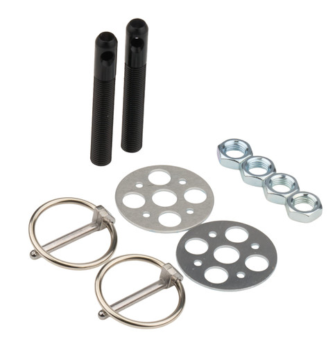 Allstar Performance Aluminum Hood Pin Kit 3/8in Black Lightweight Safety