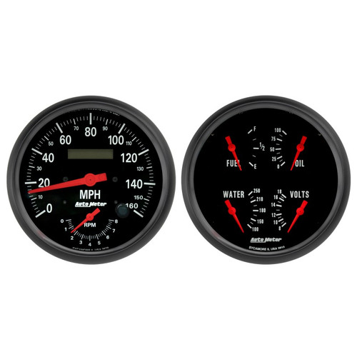 AutoMeter Z-Series Quad Tach Speedometer Combo Gauge Kit Automotive Dash