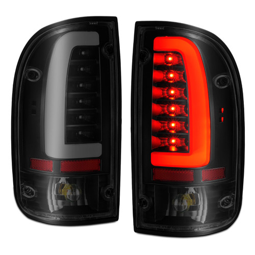 ANZO LED Tail Lights Toyota Tacoma 1995-2000 Black Housing Smoke Lens