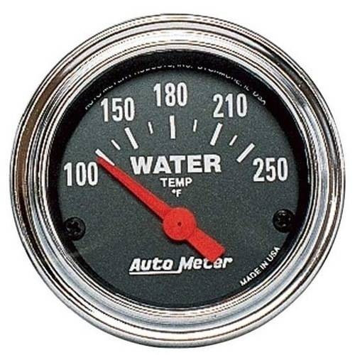 Auto Meter Chrome Electric Water Temperature Gauge 2-1/16 Inch