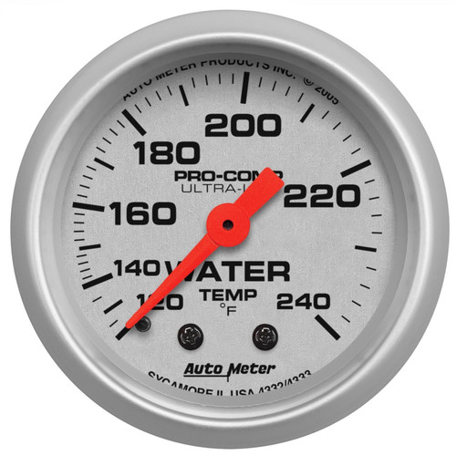 Auto Meter A484432 Ultra Water Temperature Gauge 140-240°F Engine