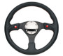NRG Universal 320mm Black Leather Steering Wheel  Reinforced with Dual Buttons