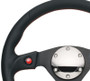 NRG Universal 320mm Black Leather Steering Wheel  Reinforced with Dual Buttons