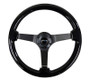 NRG Reinforced 350mm Steering Wheel Black Black Chrome 3-Spoke Center