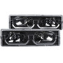 Anzo Crystal Headlights w/Black Housing & Low Brow for 1988-2000 GMC & Chevrolet