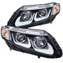 ANZO PROJECTOR HEADLIGHTS CIVIC 2012-2015 U-BAR BLACK HOUSING PAIR 121479