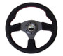 NRG Universal 320mm Steering Wheel Suede Reinforced Red Stitch w/ Red Stitching