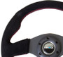 NRG Universal 320mm Steering Wheel Suede Reinforced Red Stitch w/ Red Stitching