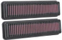 K&N High Flow Air Filter Set for BMW X3 X4 3.0L Turbo Drop In 33-3160