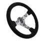 NRG Reinforced 350mm Black Suede Steering Wheel with Digi-Camo Spokes