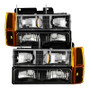 SPYDER xTune Headlights & Corner Lights Set For GMC Yukon 1994-1999 Black Housin