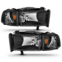 ANZO Crystal Headlights Dodge Ram 2500 3500 1994-2002 Black Housing