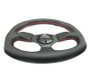 NRG Reinforced Leather Steering Wheel Red Stitching 320mm x 330mm Racing