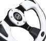 NRG Reinforced 320mm Steering Wheel Black White 3-Spoke RST-001WT