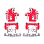PowerStop S3298 Rear Brake Calipers Red w/ Brackets Honda Civic Acura CSX
