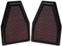 K&N 33-2484 High Flow Replacement Air Filter Set for Porsche 911 2013-15