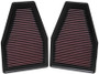 K&N 33-2484 High Flow Replacement Air Filter Set for Porsche 911 2013-15