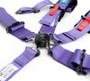 NRG SFI 16.1 5-Point 3-Inch Seat Belt Webbing Harness Purple Cam Lock Strap Pads