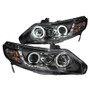 ANZO CCFL Projector Headlights Halo Black Housing for 2006-2011 Honda Civic DX