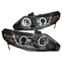ANZO CCFL Projector Headlights Halo Black Housing for 2006-2011 Honda Civic DX