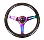 NRG Classic 350mm Wood Grain Steering Wheel Black Galaxy Neochrome 3 Spoke