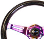 NRG Classic 350mm Wood Grain Steering Wheel Black Galaxy Neochrome 3 Spoke
