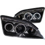 ANZO Projector Headlights Black Housing Pair Clear Lens for 2005-2007 Ford Focus