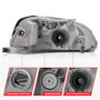 ANZO Crystal Headlight Set Honda Civic 1999-2000 Clear Black Housing Headlights