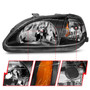 ANZO Crystal Headlight Set Honda Civic 1999-2000 Clear Black Housing Headlights