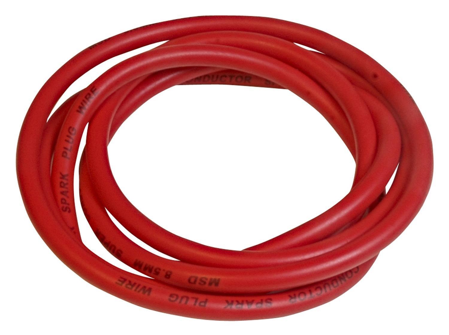MSD 34039 8.5mm Super Conductor Spark Plug Wire 6ft Spiral Core Red