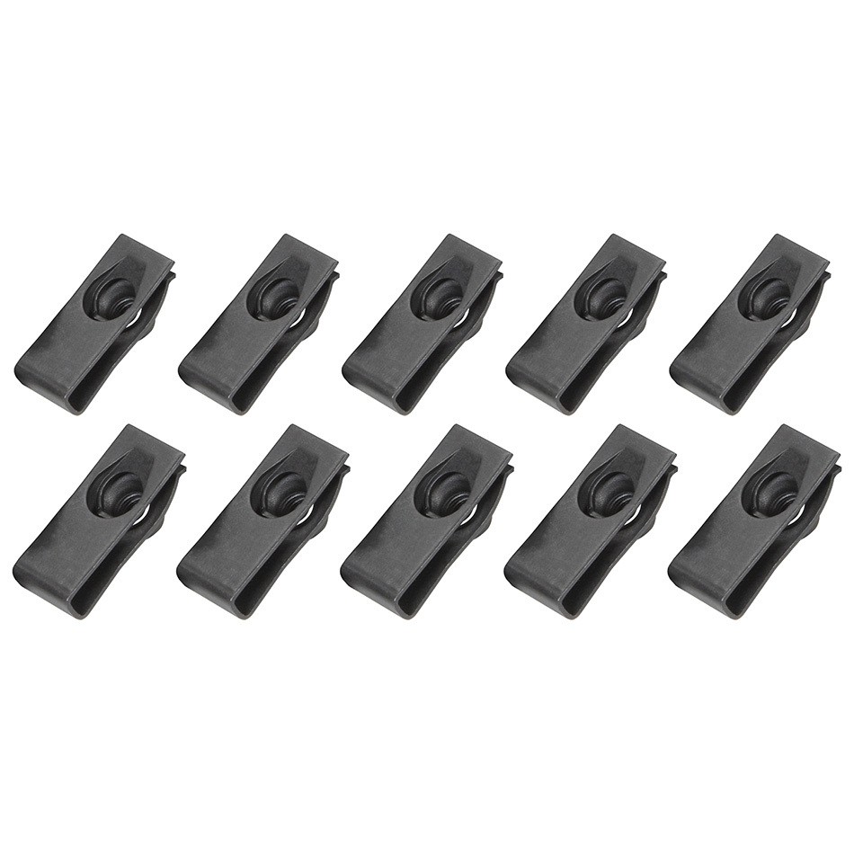 Allstar Performance Body Bolt Clips  1/4-20 Steel, Black Oxide - Set of 10
