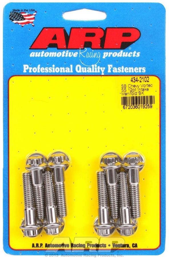 ARP SBC Vortec Intake Manifold Bolt Kit 12-Point Stainless Polished 434-2102