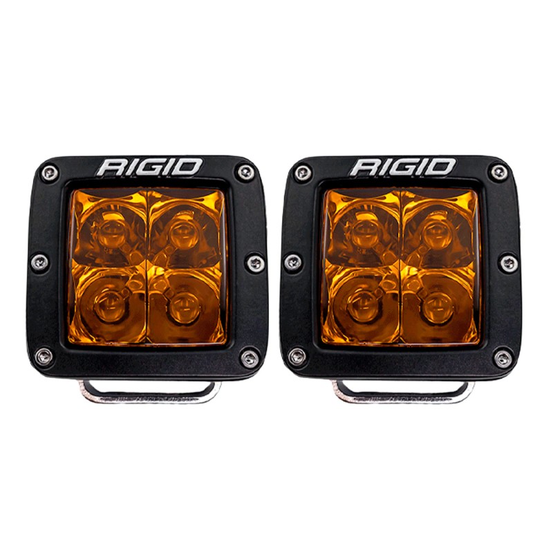 Rigid Industries D-Series Spot LED Lights Amber PRO Lens Pair 3168 Lumens