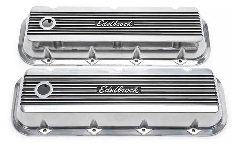 Edelbrock Elite II Valve Covers Short Finned For Big Block Chevy Polished