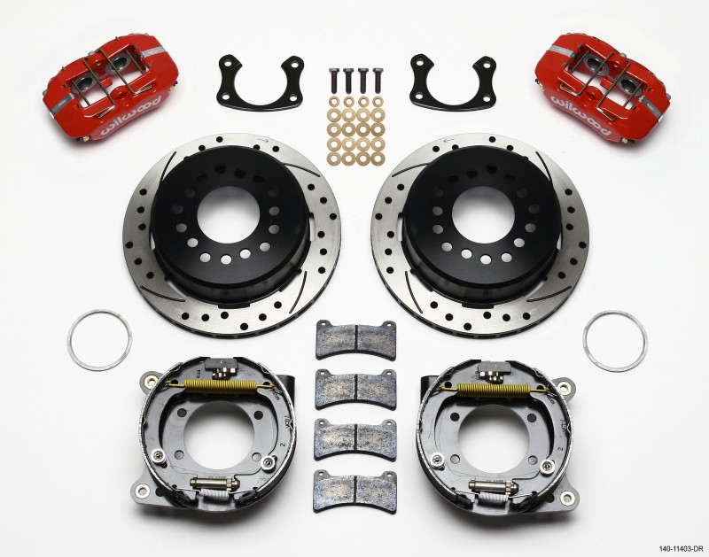 Wilwood Dynapro Rear Disc Brake Kit For Ford Small Axle 11in Red Calipers